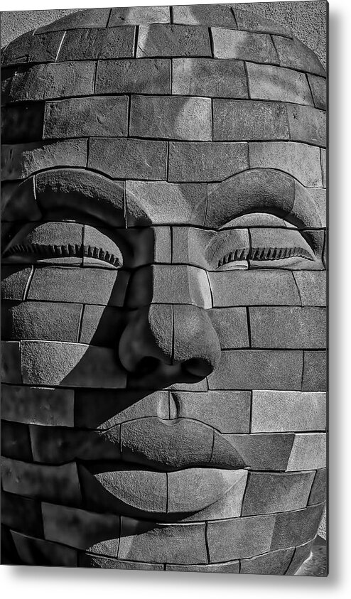 Stone Metal Print featuring the photograph Stone Brick Face by Garry Gay
