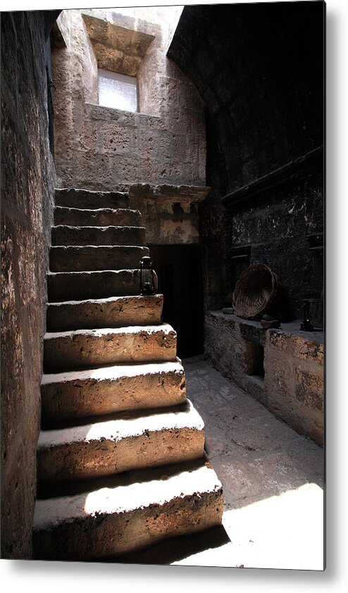 Santa Catalina Monastery Metal Print featuring the photograph Stone Stairs At Santa Catalina Monastery by Aidan Moran