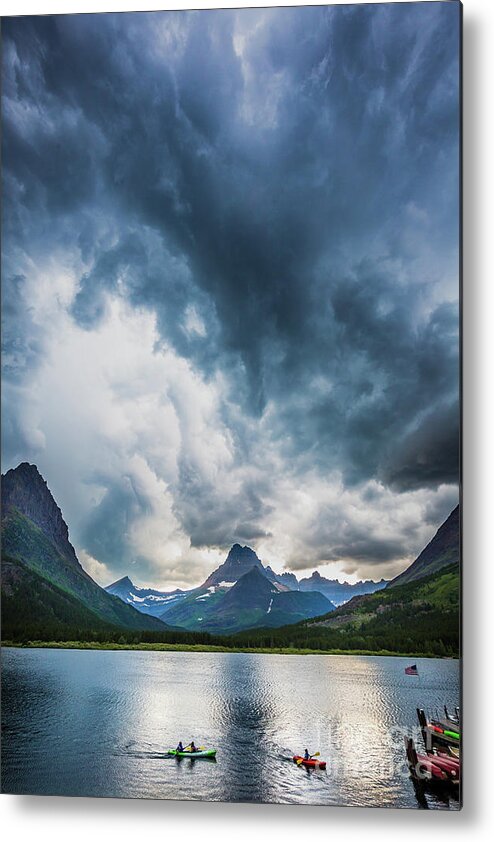 America Metal Print featuring the photograph Storm over Swiftcurrent Lake by Inge Johnsson