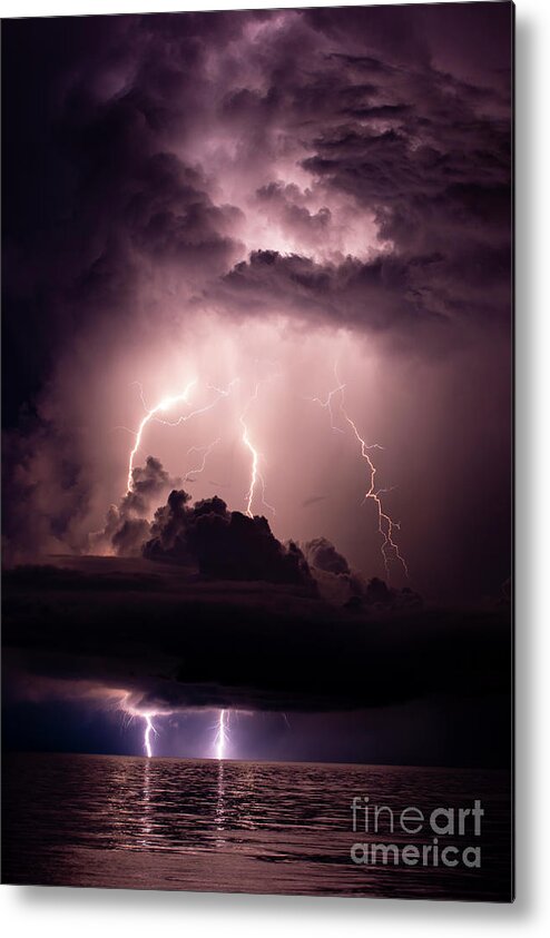 Lightning Metal Print featuring the photograph Stormy Sky by Quinn Sedam