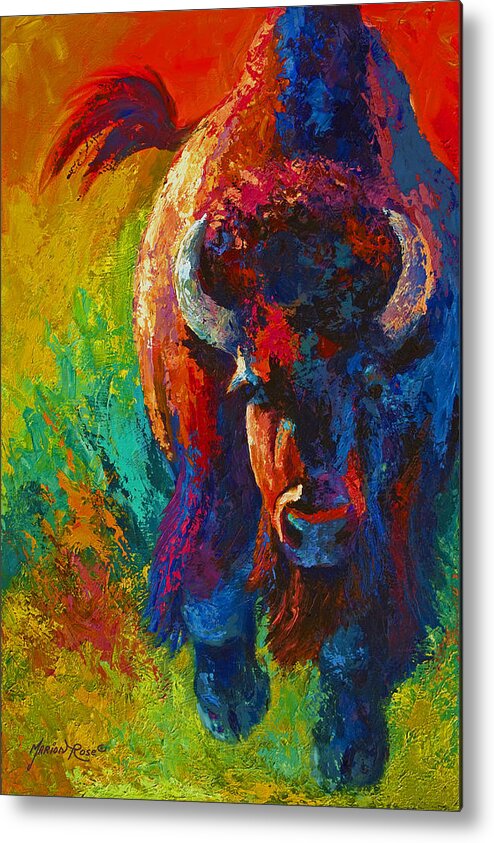 Wildlife Metal Print featuring the painting Straight Forward Introduction by Marion Rose