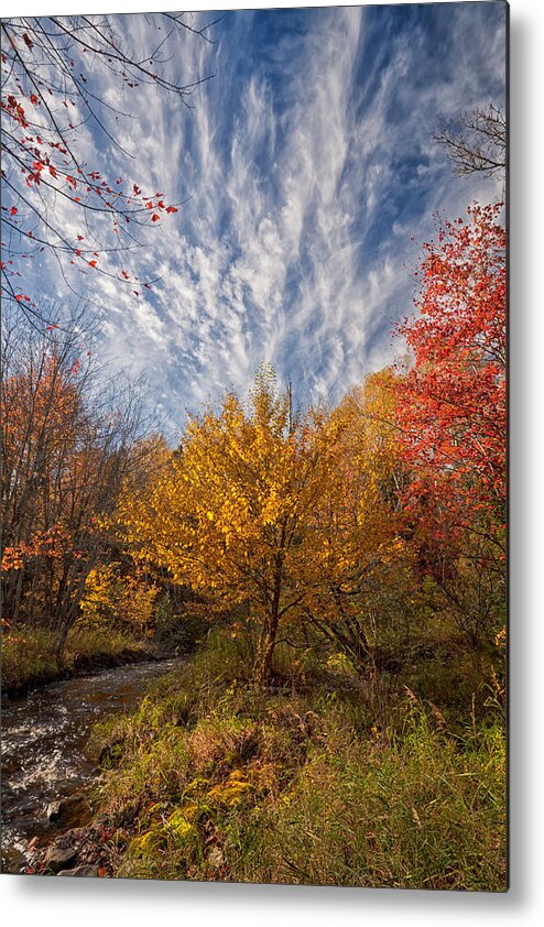Raven Head Wilderness Metal Print featuring the photograph Streaking Sky Over Sand River by Irwin Barrett