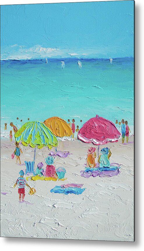 Beach Metal Print featuring the painting Summer Scene diptych 2 by Jan Matson