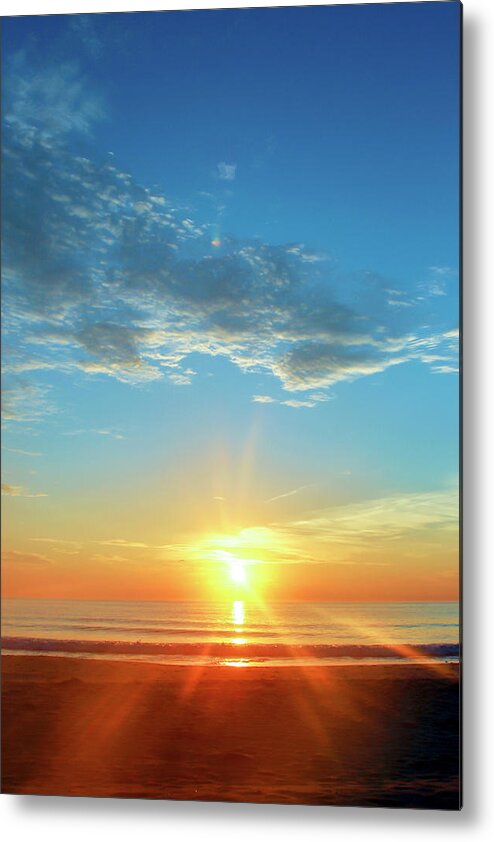 Sunrise Metal Print featuring the photograph Sunrise with Flare by David Stasiak