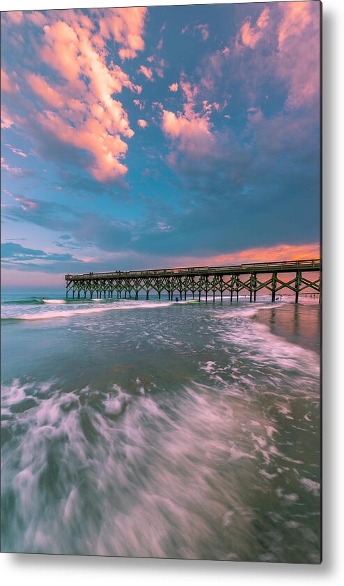 North Metal Print featuring the photograph Sunset at Wilmington Crystal Pier in North Carolina by Ranjay Mitra