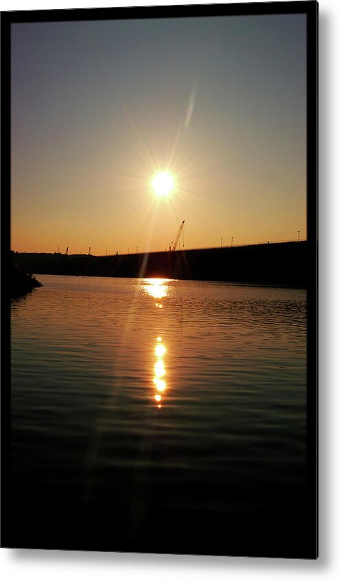 Lake Metal Print featuring the photograph Sunset at Wolf Creek Dam by Amber Flowers