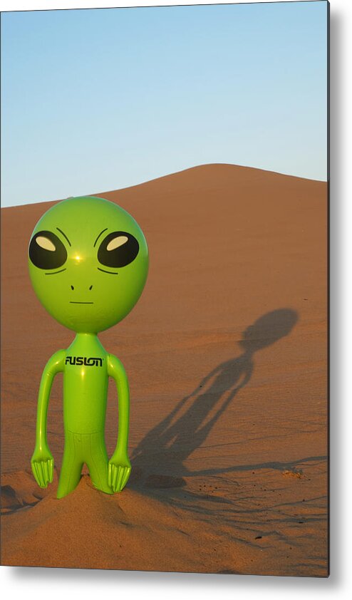 Alien Metal Print featuring the photograph Sunset in the Dunes with an Alien by Richard Henne