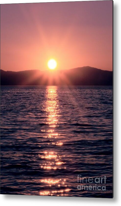Lake Tahoe Metal Print featuring the photograph Sunset Lake Verticle by Joe Lach