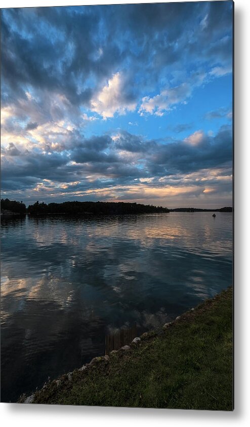 St Lawrence Seaway Metal Print featuring the photograph Sunset On The River by Tom Singleton