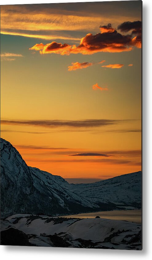 Badderfjorden Metal Print featuring the photograph Sunset Over Badderfjorden Norway by Adam Rainoff