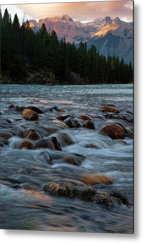 Banff Metal Print featuring the photograph Sunset over Bow River in Banff National Park by Dave Dilli