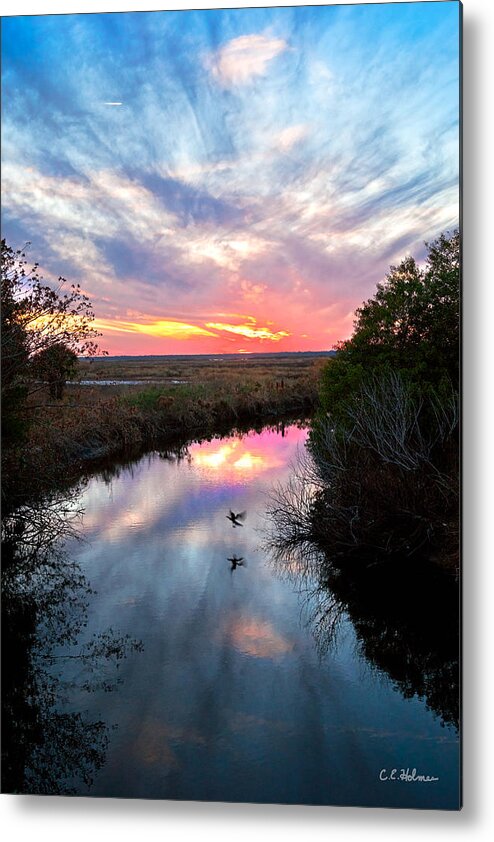 Nature Metal Print featuring the photograph Sunset Over The Marsh by Christopher Holmes