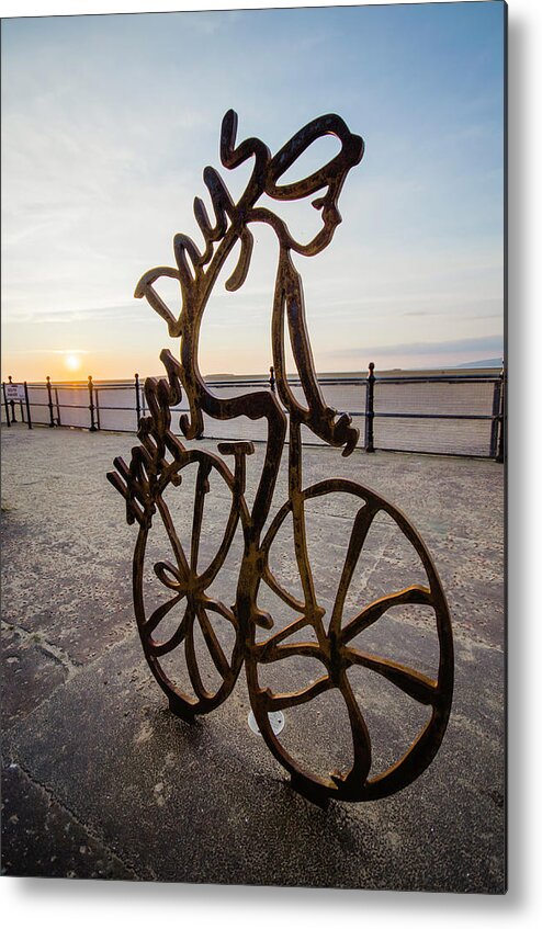 Statue Metal Print featuring the photograph Sunset Rider by Spikey Mouse Photography