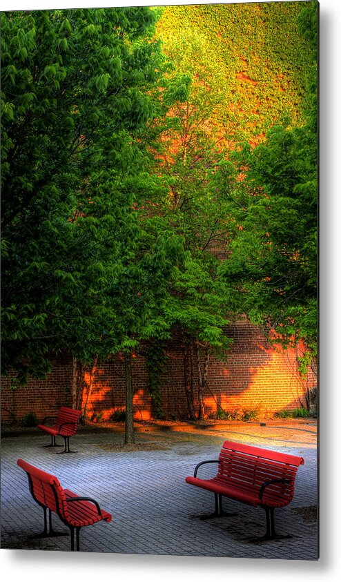  Metal Print featuring the photograph Sunset Seats by Don Nieman
