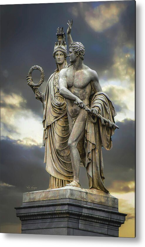 Statue Metal Print featuring the photograph Sword and Wreath by Will Wagner