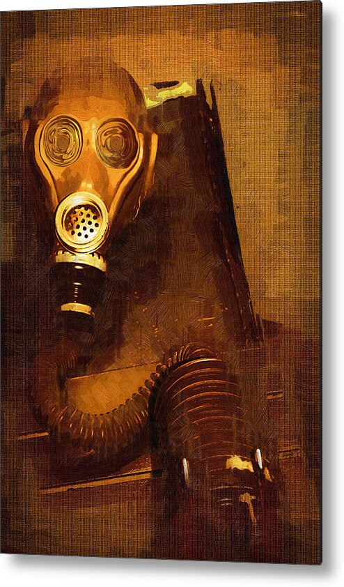 Mask Metal Print featuring the painting Tainted by Holly Ethan