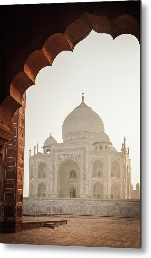 Agra Metal Print featuring the photograph Taj Mahal Mosque View II by Erika Gentry