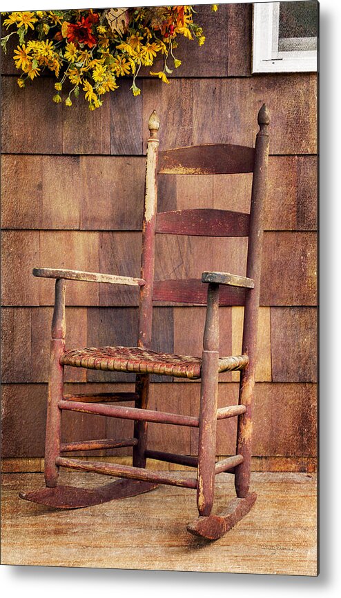 Tappan Metal Print featuring the photograph Tappan Chairs Rocker, Sandwich, NH by Betty Denise