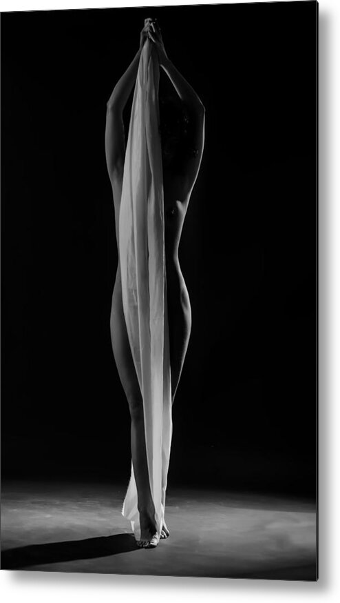 Nude Metal Print featuring the photograph Taut String by Vitaly Vakhrushev