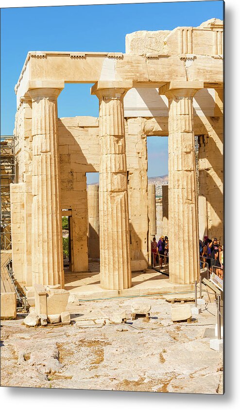 Athens Metal Print featuring the photograph temple of Athena and Nike in Acropolis hill in Athens by Marek Poplawski