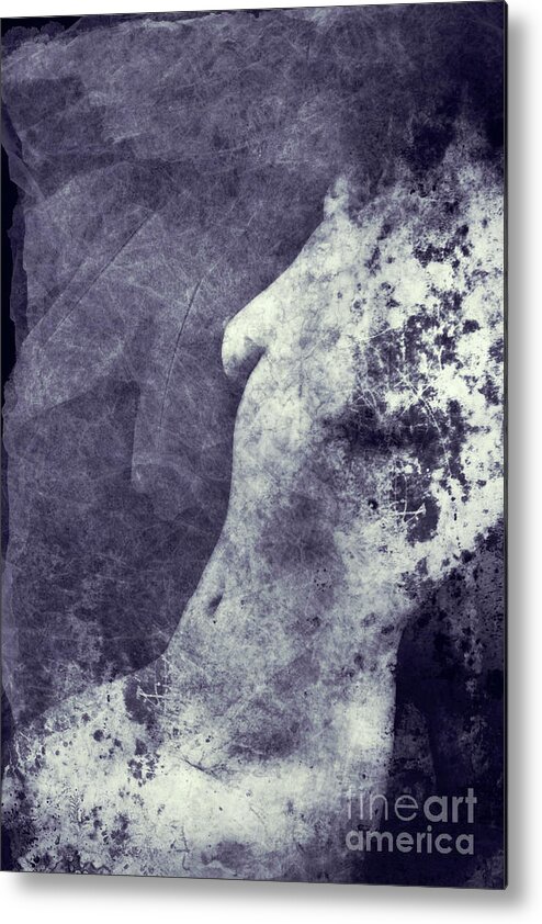 Woman Metal Print featuring the photograph Textured nude by Clayton Bastiani