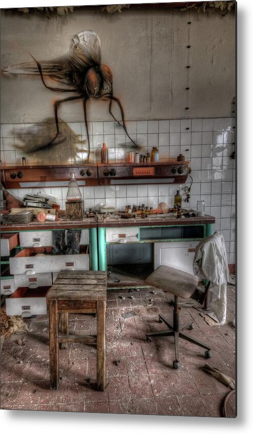 Urbex Metal Print featuring the digital art Th mad scientist by Nathan Wright