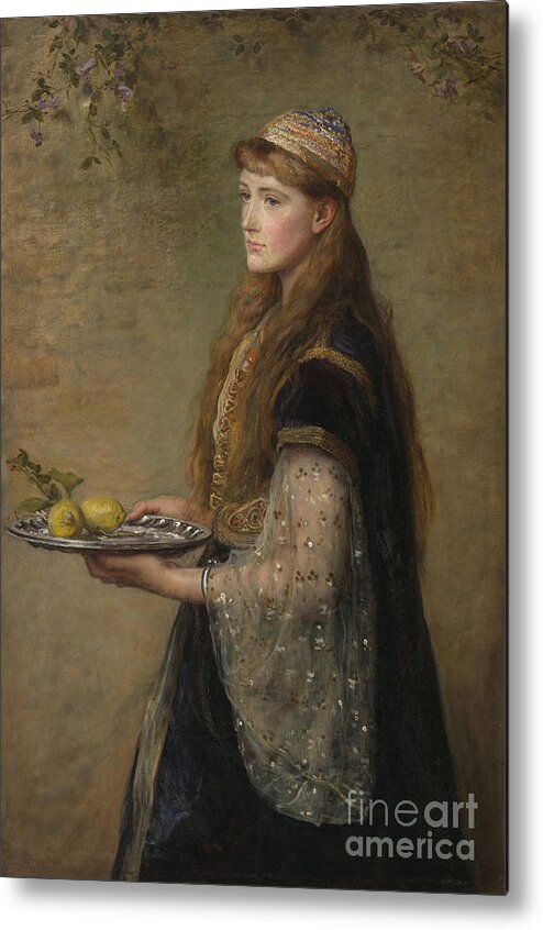 Sir John Everett Millais - The Captive (1882). Woman Metal Print featuring the painting The Captive by MotionAge Designs