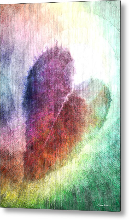 Heart Art Metal Print featuring the digital art The Colors of Her Heart by Linda Sannuti