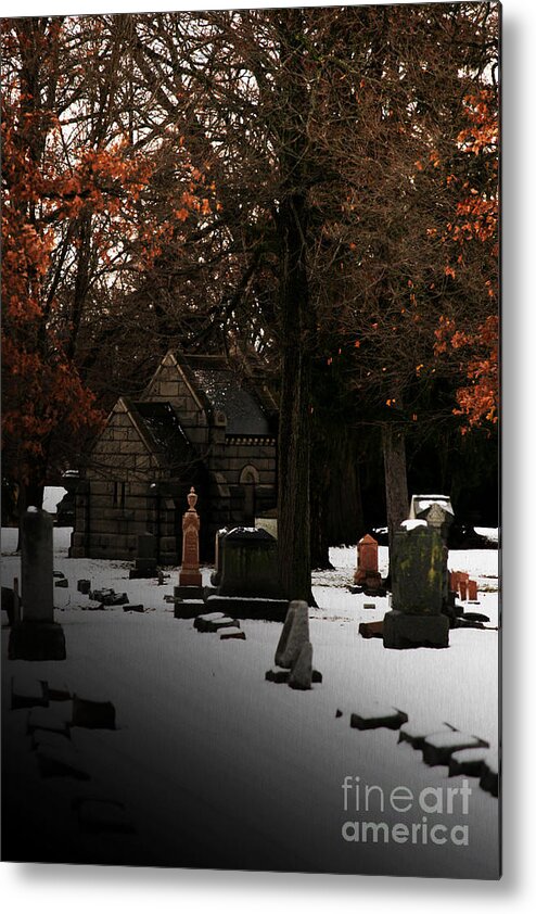 Cemetery Metal Print featuring the photograph The Crossing by Linda Shafer