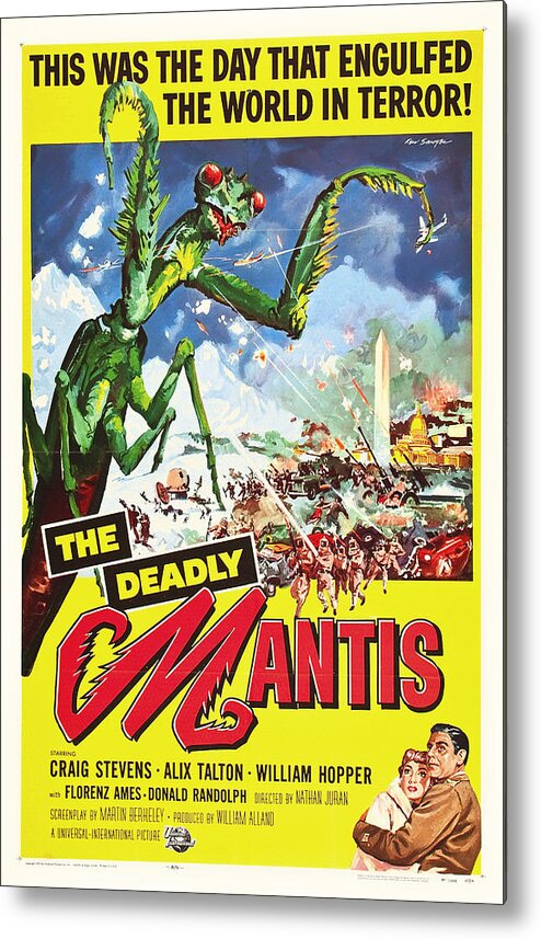 Movie Metal Print featuring the mixed media The Deadly Mantis 1957 by Mountain Dreams