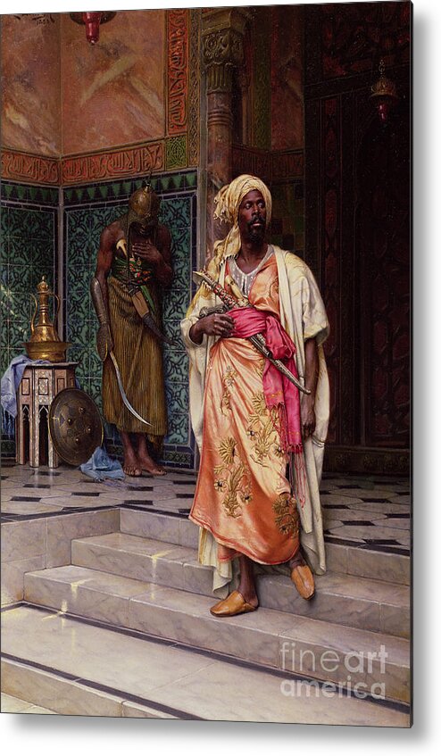 The Metal Print featuring the painting The Emir by Ludwig Deutsch