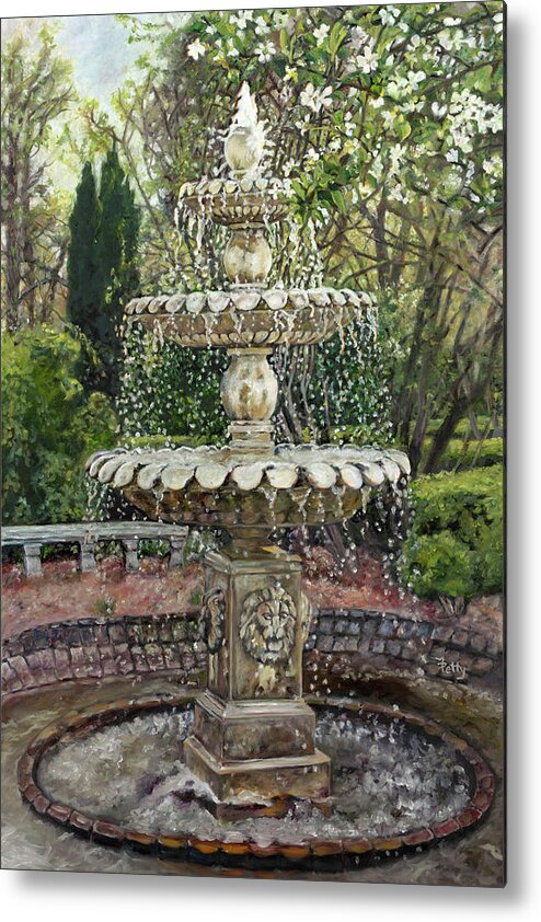  Water Metal Print featuring the painting The Fountain That Satisfies by Freida Petty
