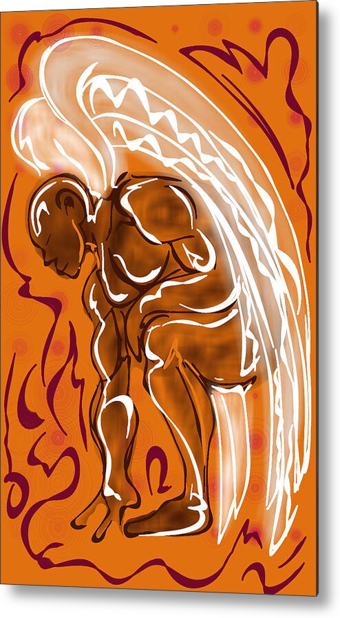 Angel Metal Print featuring the digital art The Guardian by Demitrius Motion Bullock