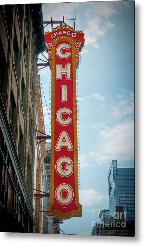 Art Metal Print featuring the photograph The Iconic Chicago Theater Sign by David Levin