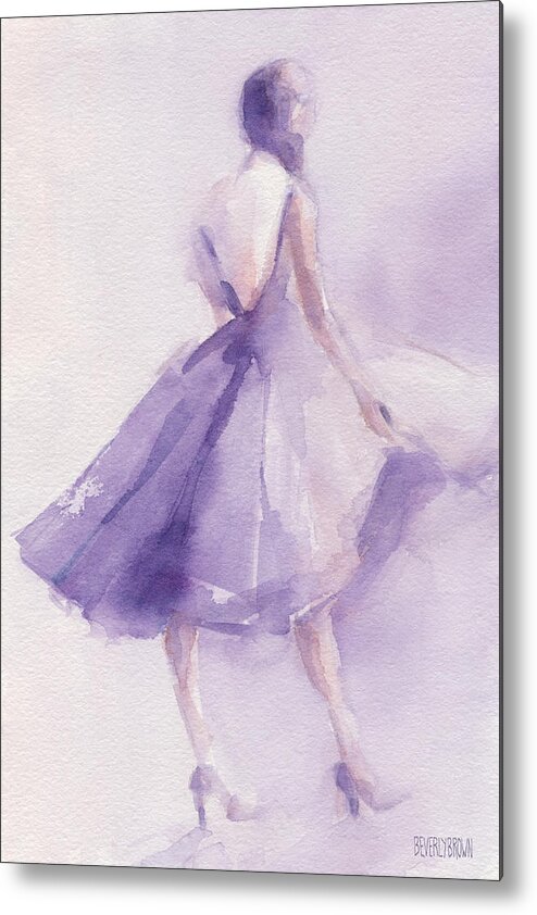 Fashion Metal Print featuring the painting The Lavender Dress by Beverly Brown Prints