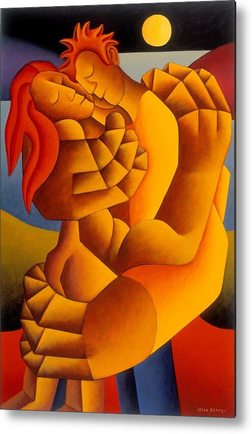 Moon Metal Print featuring the painting The Lovers by Alan Kenny