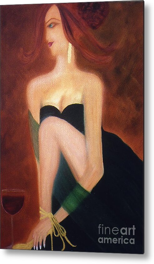 Wine Metal Print featuring the painting The Magic and Mystery of Merlot by Artist Linda Marie