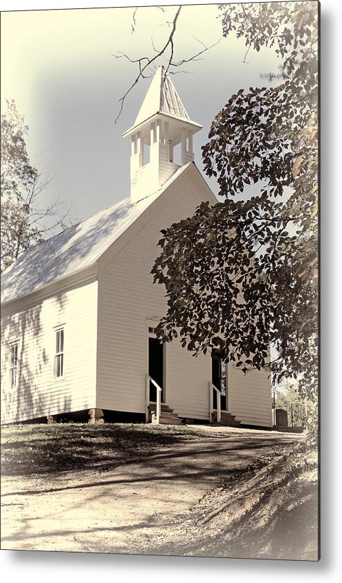 Cades Cove Methodist Church Metal Print featuring the photograph The Methodist Church Of Cades Cove by HH Photography of Florida