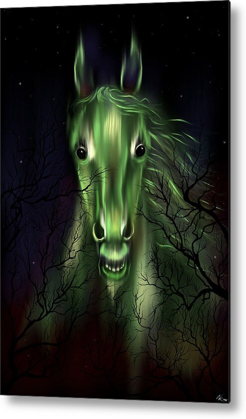 Horse Metal Print featuring the digital art The Night Mare by Norman Klein