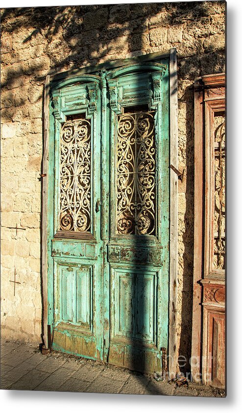 Old Metal Print featuring the photograph The old green door by Adriana Zoon