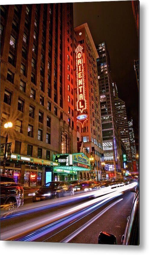 Oriental Theatre Metal Print featuring the photograph The Oriental Theater Chicago by Linda Unger