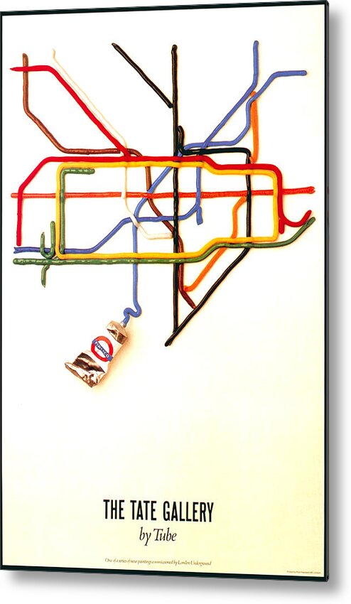 Tate Gallery Metal Print featuring the mixed media The Tate Gallery - National Galleries and Museums - London Underground - Retro travel Poster by Studio Grafiikka
