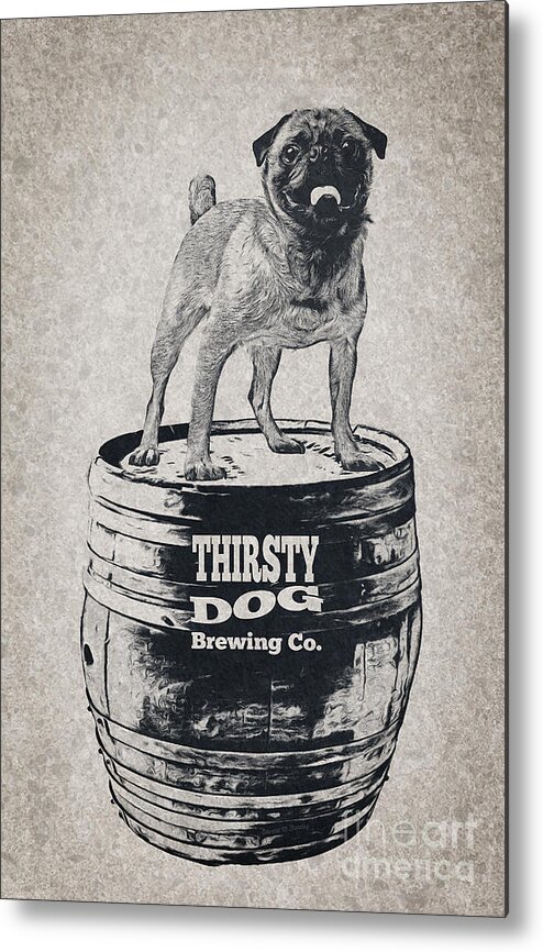 Dog Metal Print featuring the Thirsty Dog Brewing Co. Keg by Edward Fielding