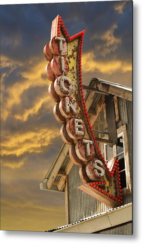 Sign Metal Print featuring the photograph Tickets by Laura Fasulo