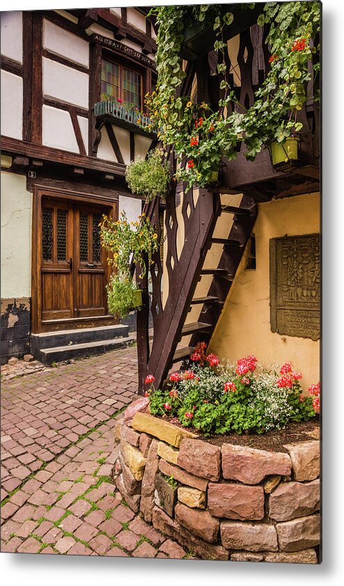 Alsace Metal Print featuring the photograph Tiny Staircase in Alsace by Rebekah Zivicki