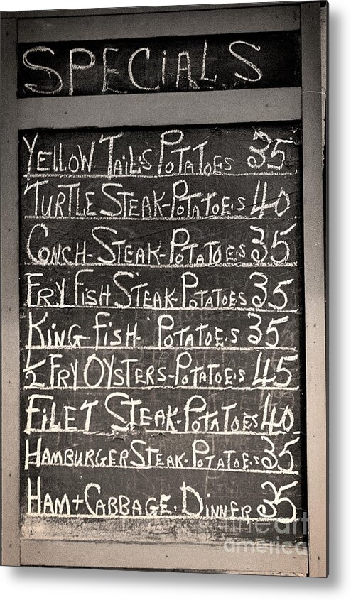 Chalkboard Metal Print featuring the painting Today's Specials Menu by Mindy Sommers