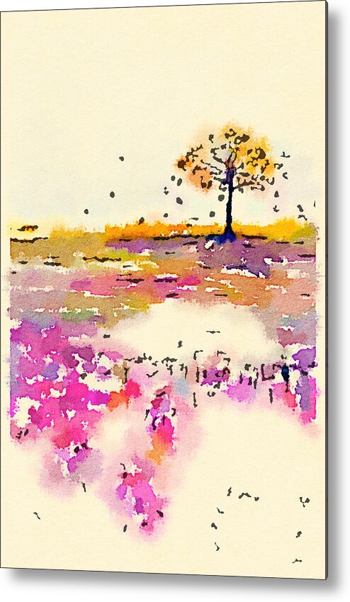 Landscape Metal Print featuring the painting Tree 2 by Vanessa Katz