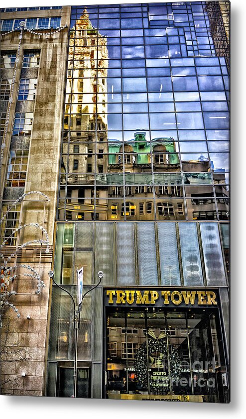 Trump Metal Print featuring the photograph Trump Tower With Reflections by Walt Foegelle
