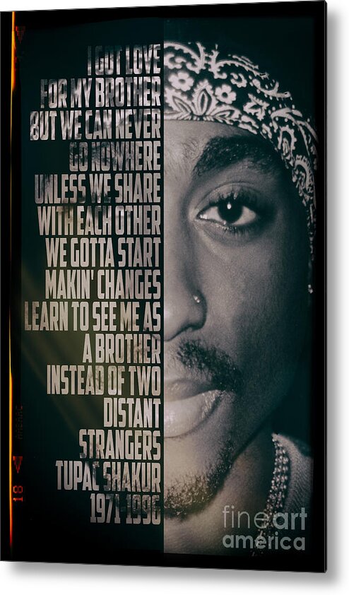 Pop Metal Print featuring the photograph Tupac Shakur by Jonas Luis