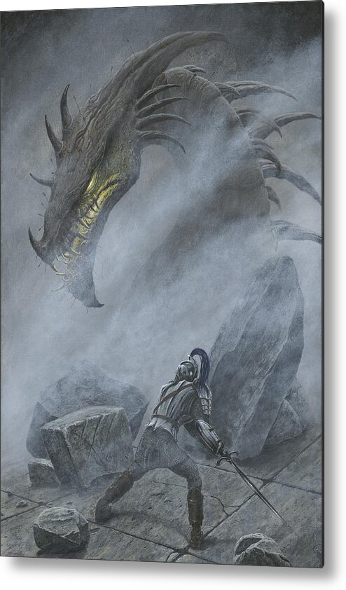 Turin Turambar Confronts Glaurung at the Ruin of Nargothrond Metal Print by  Kip Rasmussen - Pixels